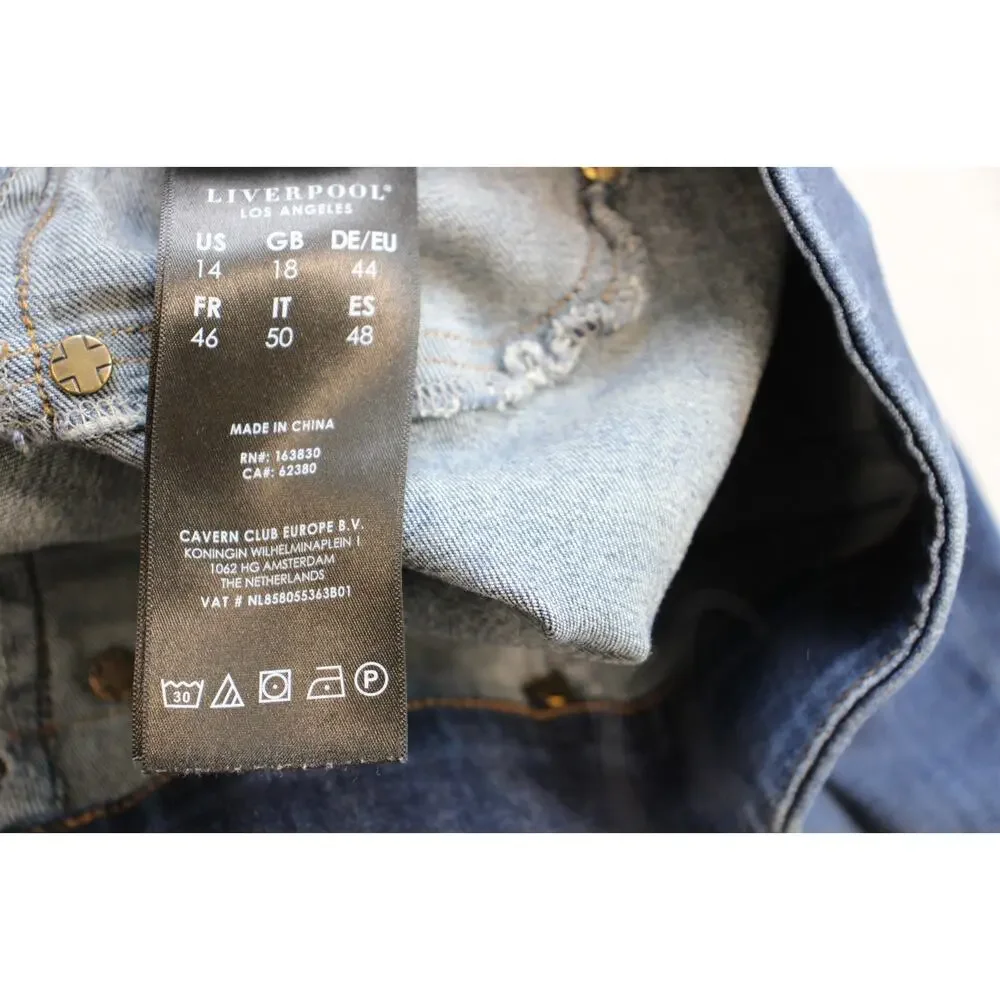 Liverpool Jeans Women 14 / 32 Blue Denim Cotton Casual Dark Wash Pull-On Skinny